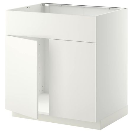 Напольный шкаф под мойку 2 дверцы, фронтальных пнл, белый/Хэггеби белый 80x60 см IKEA METOD МЕТОД 092.262.93