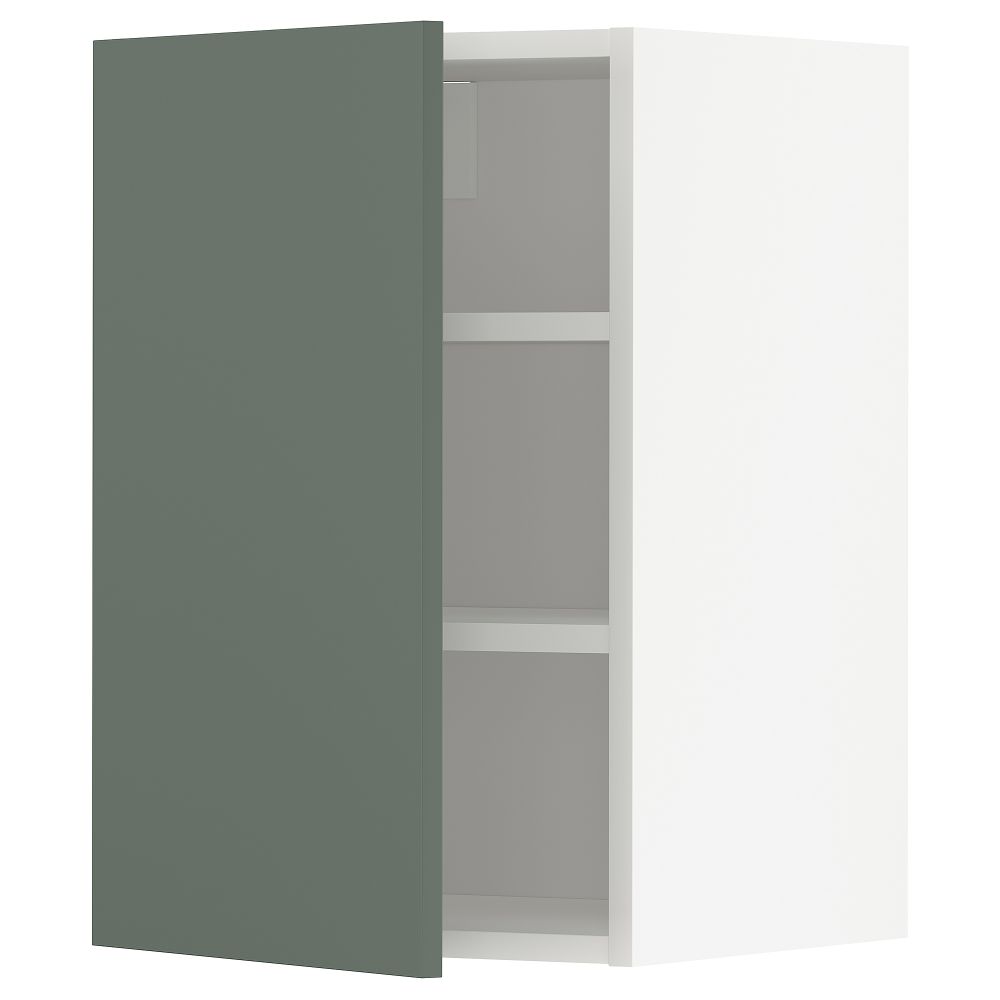 Навесной шкаф с полками, белый, Bodarp серо-зеленый, 40x60 см IKEA METOD МЕТОД 294.546.89 - фото 1