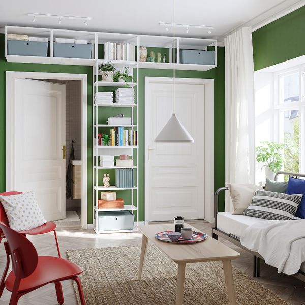 Открытый стеллаж, белый 300x42x281 см IKEA OPPHUS ОПХУС 594.369.72 - схема-чертеж с размерами