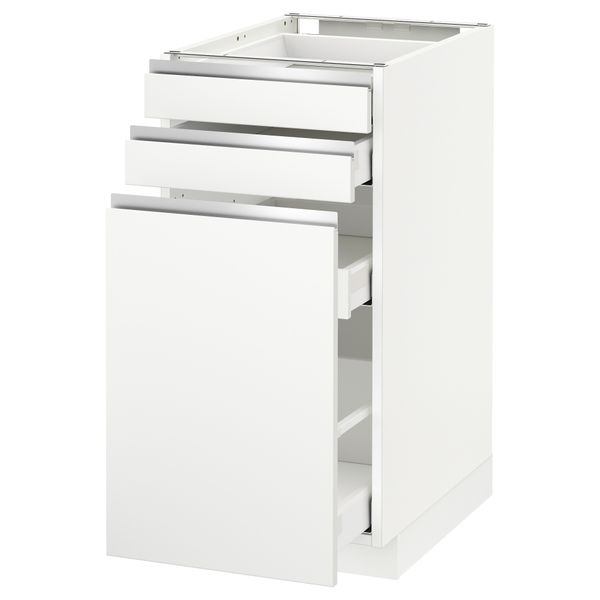 Напольный шкаф с выдвижными модулями, 2 фронтальные панели МЕТОД / МАКСИМЕРА, белый, Нодста белый - схема-чертеж с размерами
