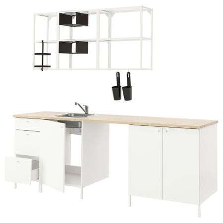 Кухня, белый, 243x63.5x222 см IKEA BEGIVENHET БЕГИВЕНХЕТ 993.377.91
