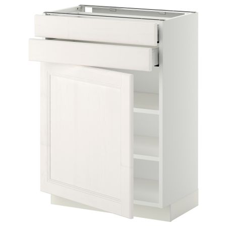 Напольный шкаф с дверцей, 2 ящиками МЕТОД / МАКСИМЕРА, белый, Лаксарби белый