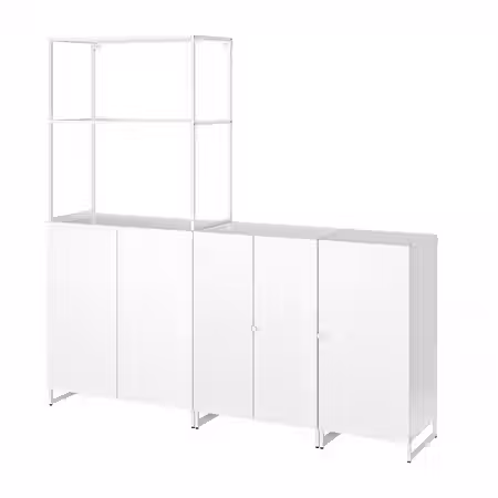 JOSTEIN Стеллаж с дверцами - д/дома/улицы/белый 182x44x180 см