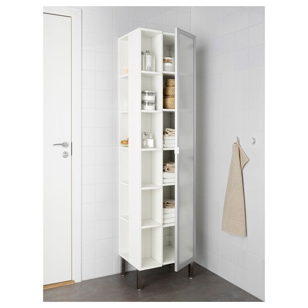 Высокий шкаф 1 дверца, 2 торцевой секции ЛИЛЛОНГЕН, алюминий - схема-чертеж с размерами