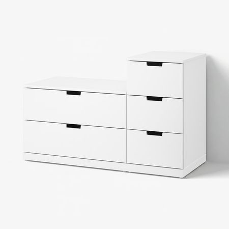 NORDLI Комод с 5 ящиками - белый 120x76 см