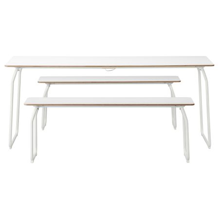 Стол + 2 скамьи, для дома, сада ИКЕА ПС 2014, белый, складной