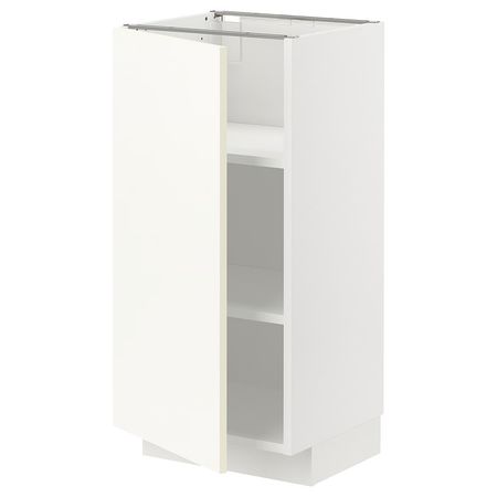 METOD Напольный шкаф с полками - белый/Vallstena белый 40x37 см