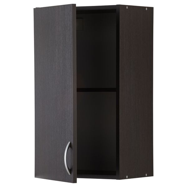 Навесной шкаф с дверцей АЛЬБРУ, черно-коричневый (40x70 см) - схема-чертеж с размерами