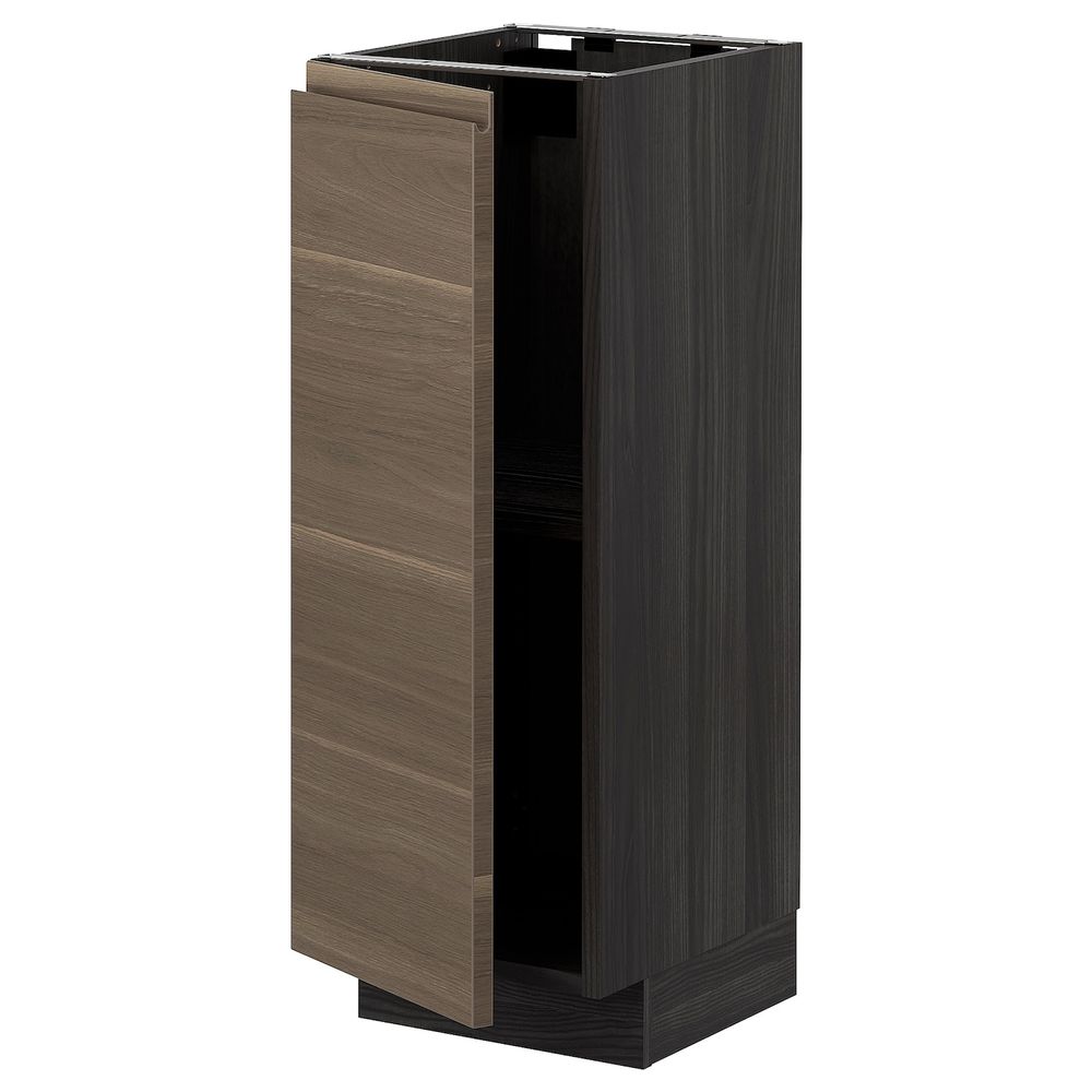 Напольный шкаф с полками, черный/Воксторп под грецкий орех 30x37 см IKEA МЕТОД 793.028.39 - схема-чертеж с размерами