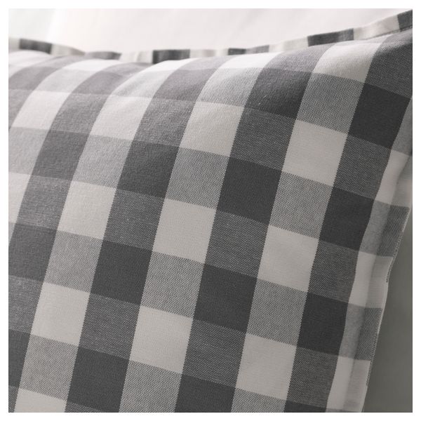 Чехол на подушку СМОНАТЕ, белый, серый (50x50 см) - фото 2