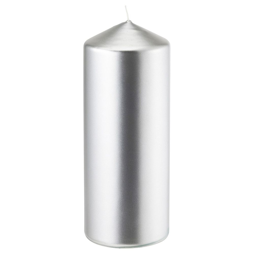 Неароматическая свеча формовая, серебристый, 20 см IKEA ВИНТЕРФЕСТ 004.276.96 - фото 1