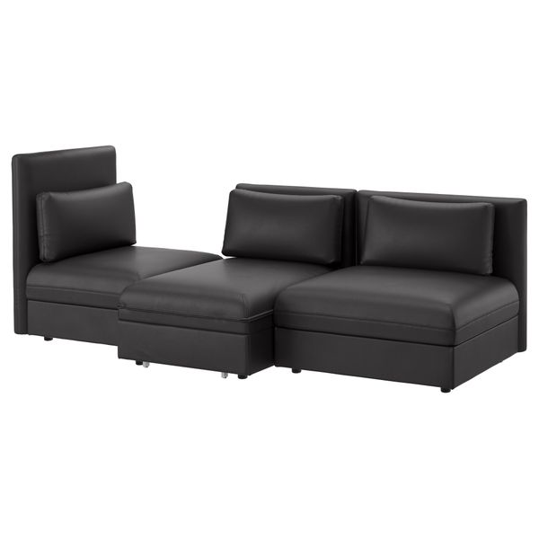 3-местный диван-кровать ВАЛЛЕНТУНА, Мурум черный - фото 1