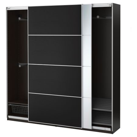 Гардероб ПАКС, черно-коричневый, Аули Ильсенг