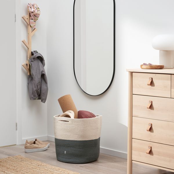 Корзина, 47x43 см, неокрашенный/серо-зеленый IKEA TJABBIG 405.428.64 - фото 3