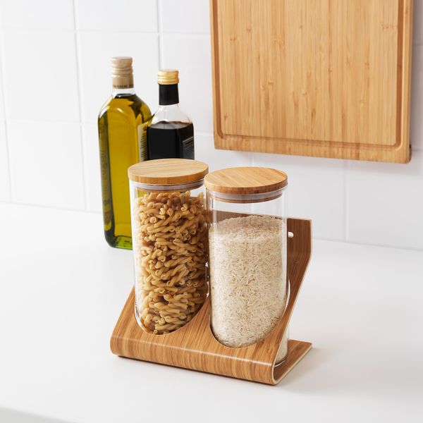 Подставка с контейнерами, стекло, бамбук IKEA РИМФОРСА 103.676.87 - фото 4