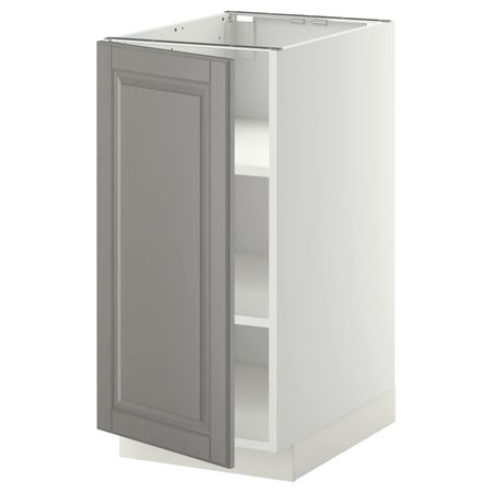 Напольный шкаф с полками, белый/Будбин серый 40x60 см IKEA METOD МЕТОД 892.276.51