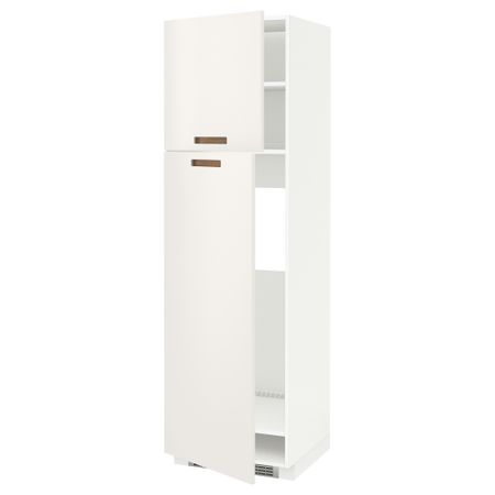 Высокий шкаф для холодильника, 2 дверцы МЕТОД, белый, Мэрста белый