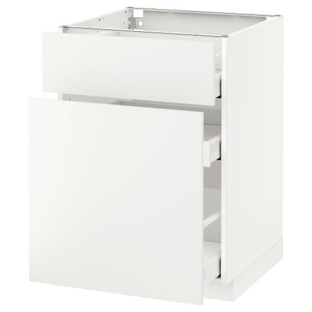 Напольный шкаф, выдвижной секцией, ящик МЕТОД / МАКСИМЕРА, белый, Хэггеби белый