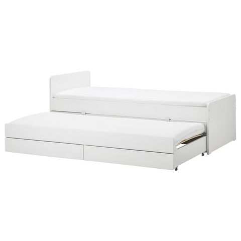 SLÄKT Каркас кровати с выдвижной кроватью - белый 90x200 см