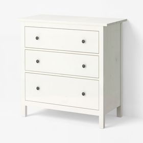 HEMNES Комод с 3 ящиками - белая морилка 108x96 см