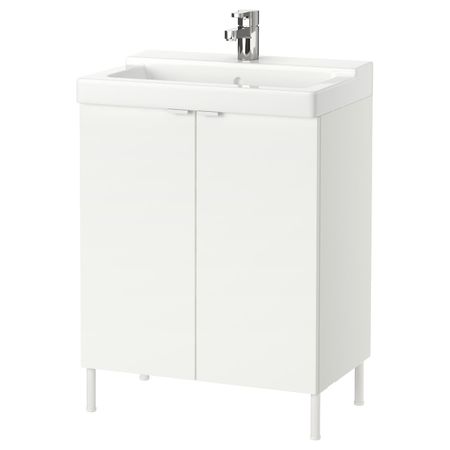 Шкаф под раковину с 2 дверц, белый/ЭНСЕН смеситель 61x41x82 см IKEA LILLÅNGEN ЛИЛЛОНГЕН / TÄLLEVIKEN ТЭЛЛЕВИКЕН 592.939.68