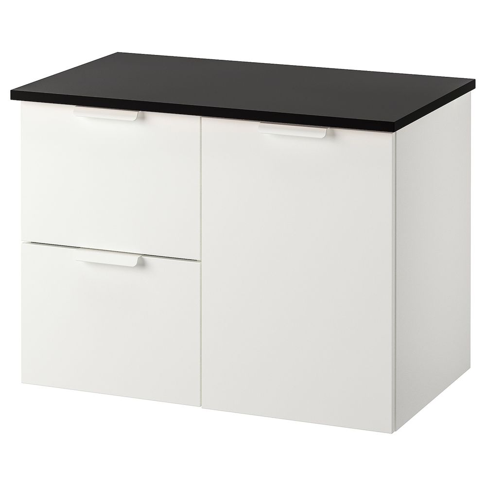 Шкаф под раковину с 3 ящиками, белый/антрацит 82x49x60 см IKEA ГОДМОРГОН / ТОЛКЕН 492.952.51 - фото 1