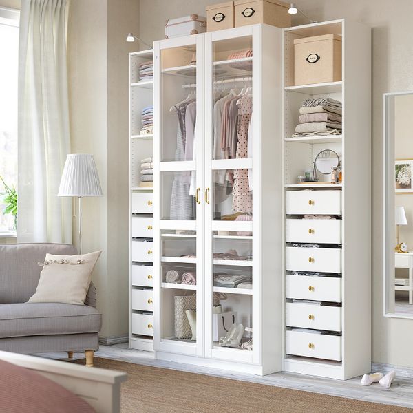 Гардероб, белый/Тисседаль стекло 200x60x236 см IKEA PAX ПАКС 293.001.02 - фото 2