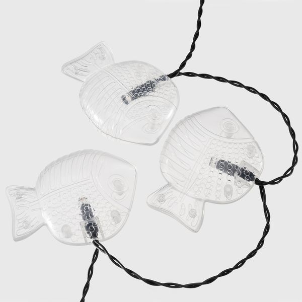 Гирлянда, 12 светодиодов, с батарейным питанием для сада/рыба прозрачный IKEA SOLVINDEN СОЛВИДЕН 804.870.64 - фото 2