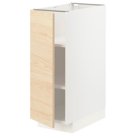 Напольный шкаф с полками, белый/Аскерсунд под светлый ясень 30x60 см IKEA METOD МЕТОД 694.470.60