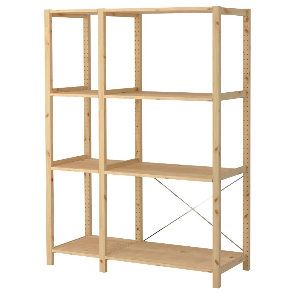 2 секции, полки, 134x50x179 см, сосна IKEA IVAR ИВАР 492.483.25 - фото 1