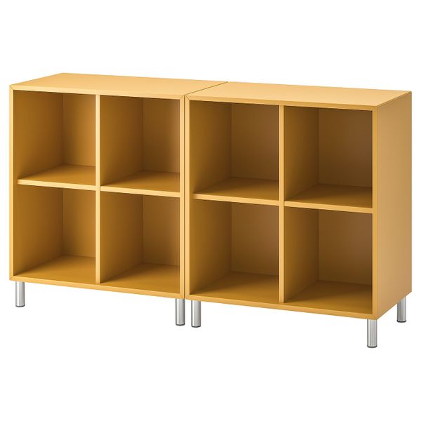Комбинация шкафов с ножками, золотисто-коричневый 140x35x80 см IKEA EKET ЭКЕТ 992.864.85 - фото 1