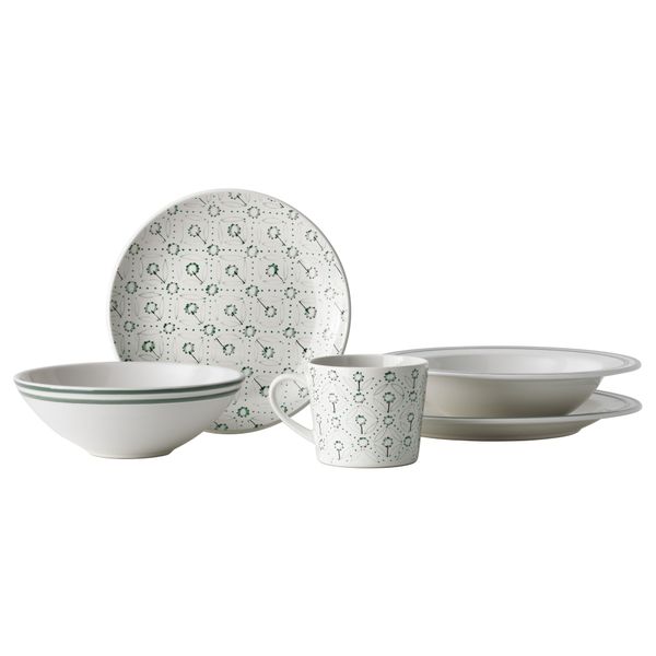 Миска ЭНИГТ, белый с оттенком, зеленый (19 см) - фото 3