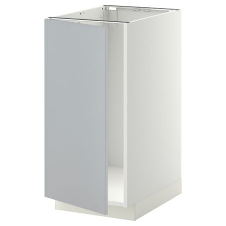 Напольный шкаф для мойки, мусорных контейнер МЕТОД, белый, Веддинге серый (40x60 см)
