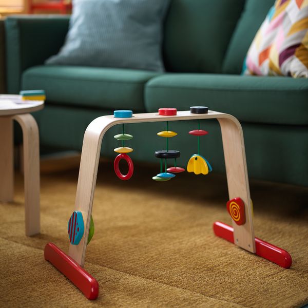 Тренажер для младенца, береза, разноцветный IKEA RÖLLEKA РОЛЛЕКА 701.081.77 - схема-чертеж с размерами