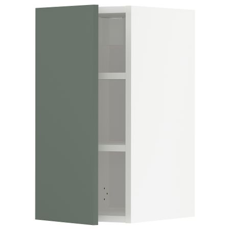 Навесной шкаф с полками, белый, Bodarp серо-зеленый, 30x60 см IKEA METOD МЕТОД 194.612.42