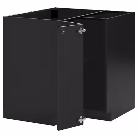 METOD Угловой напольный шкаф с полкой - черно-серый/Nickebo матовый антрацит 88x88 см