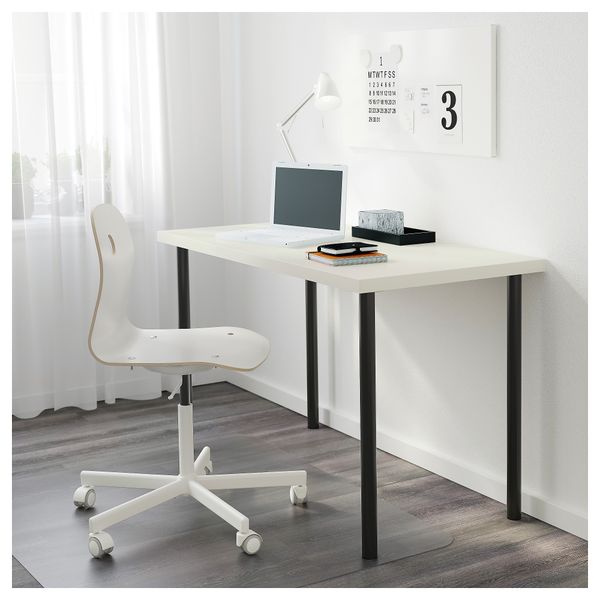 Стол ЛИННМОН / АДИЛЬС, белый, черный (120x60 см) - схема-чертеж с размерами