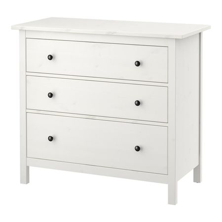 Комод с 3 ящиками, белая морилка 108x96 см IKEA HEMNES ХЕМНЭС 404.269.06