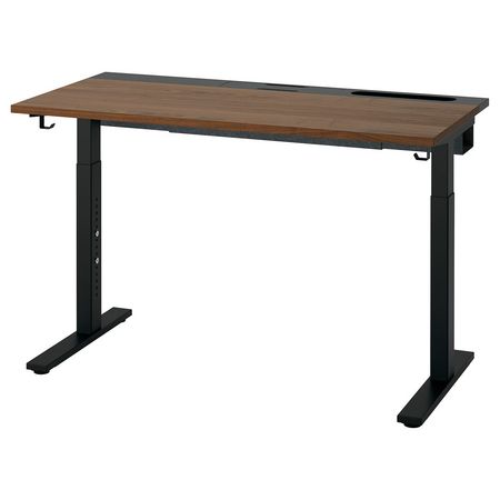 MITTZON Письменный стол - шпон грецкого ореха/чёрный 120x60 см