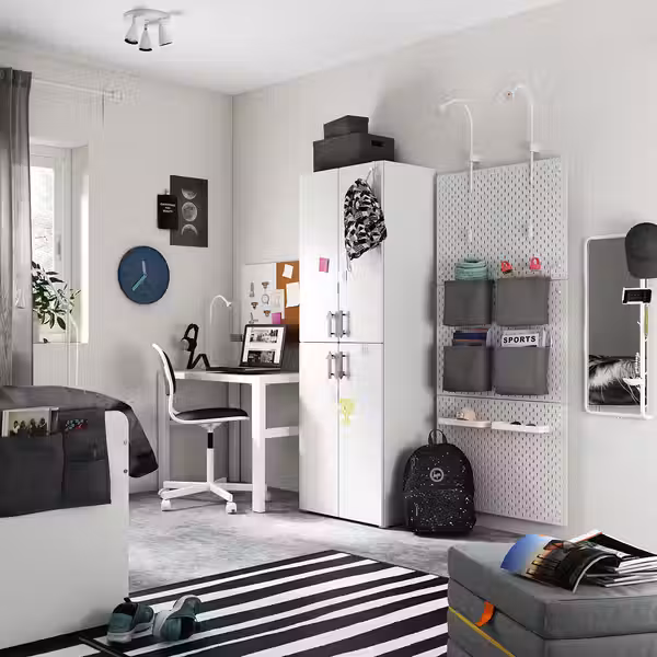 SMÅSTAD Гардероб - белый белый/с 2 платяными штангами 60x42x181 см - фото 4