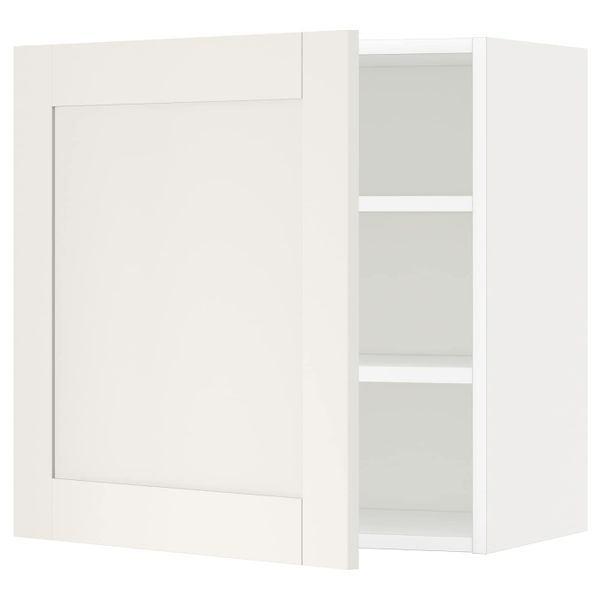 Шкаф навесной с полкой, белый/Сэведаль белый 60x60 см IKEA METOD МЕТОД 792.231.54 - схема-чертеж с размерами