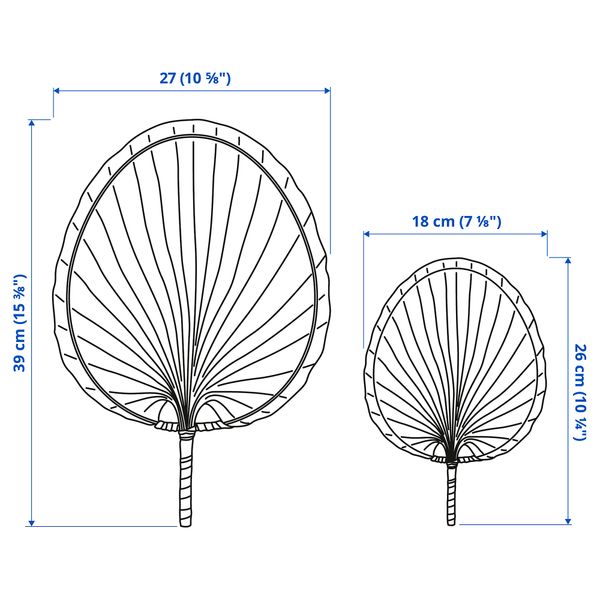 Настенное украшение, 2 шт., пальмовый лист ручная работа IKEA MOLNSKOG 405.180.29 - схема-чертеж с размерами