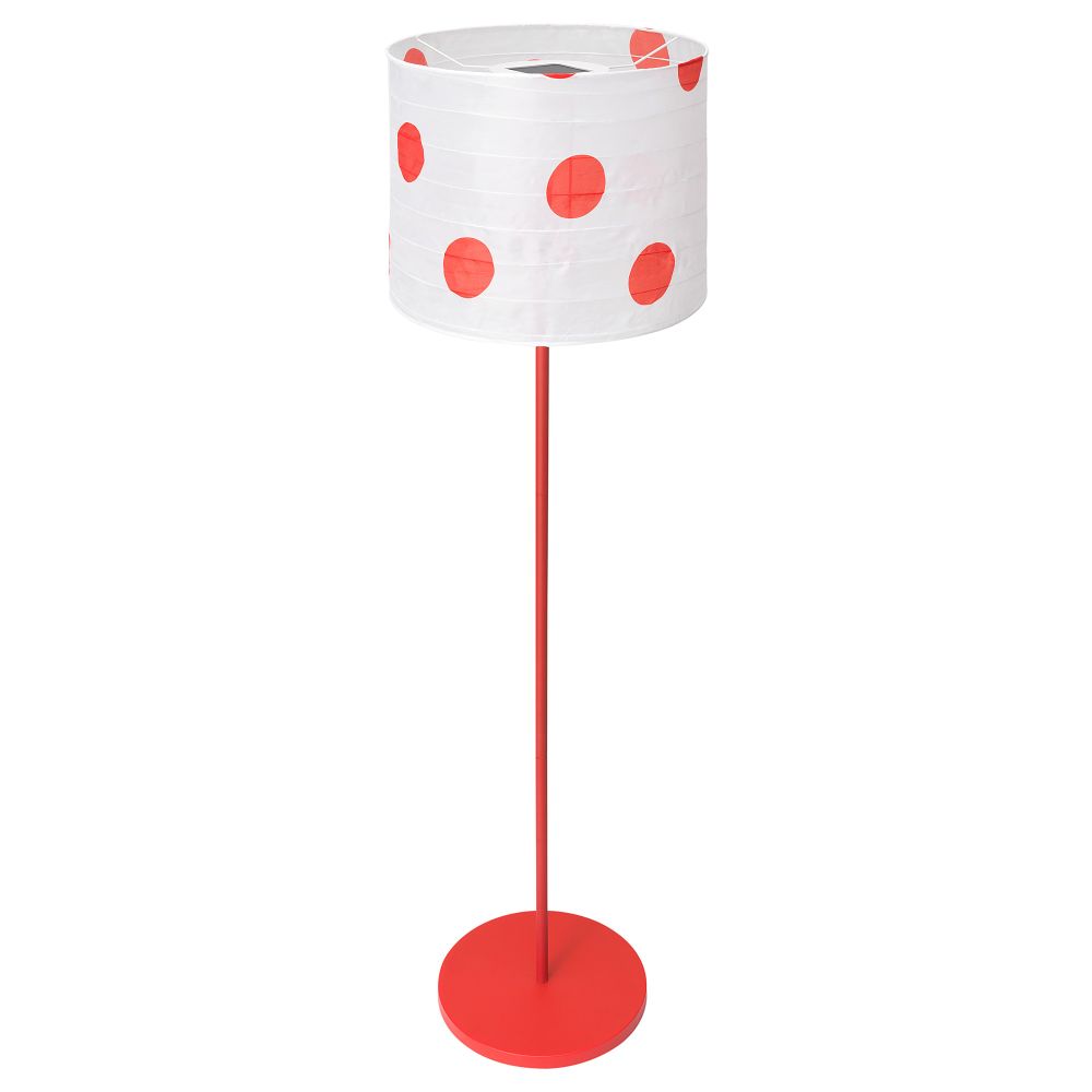 Напольный светодиод светильник, солнечный батарея СОЛВИДЕН, для сада, в горошек красный - фото 1