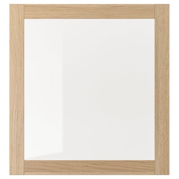 Стеклянная дверь, под беленый дуб/прозрачное стекло 60x64 см IKEA SINDVIK СИНДВИК 203.843.75 - фото 1