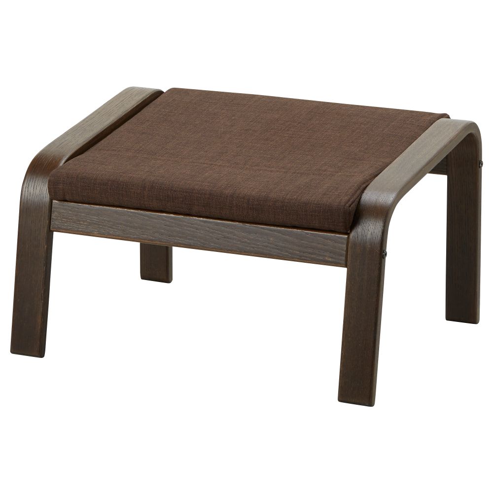 Табурет для ног ПОЭНГ, коричневый, Шифтебу коричневый - схема-чертеж с размерами