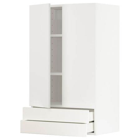 Навесной шкаф/2дверцы/2ящика, белый/Хэггеби белый 60x100 см IKEA METOD МЕТОД 593.013.17