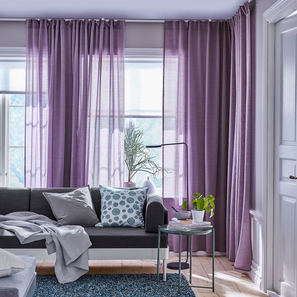 Гардины, 1 пара, сиреневый 145x300 см IKEA ХИЛЬЯ 104.250.22 - фото 4