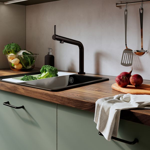 Смеситель кухонный, черный металл IKEA BOSJÖN БОСШЁН 203.039.25 - фото 4