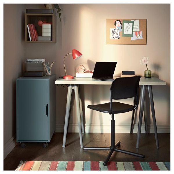 Модуль на колесах, серо-бирюзовый, черный, 36x76 см IKEA ALEX АЛЕКС 995.419.47 - фото 3