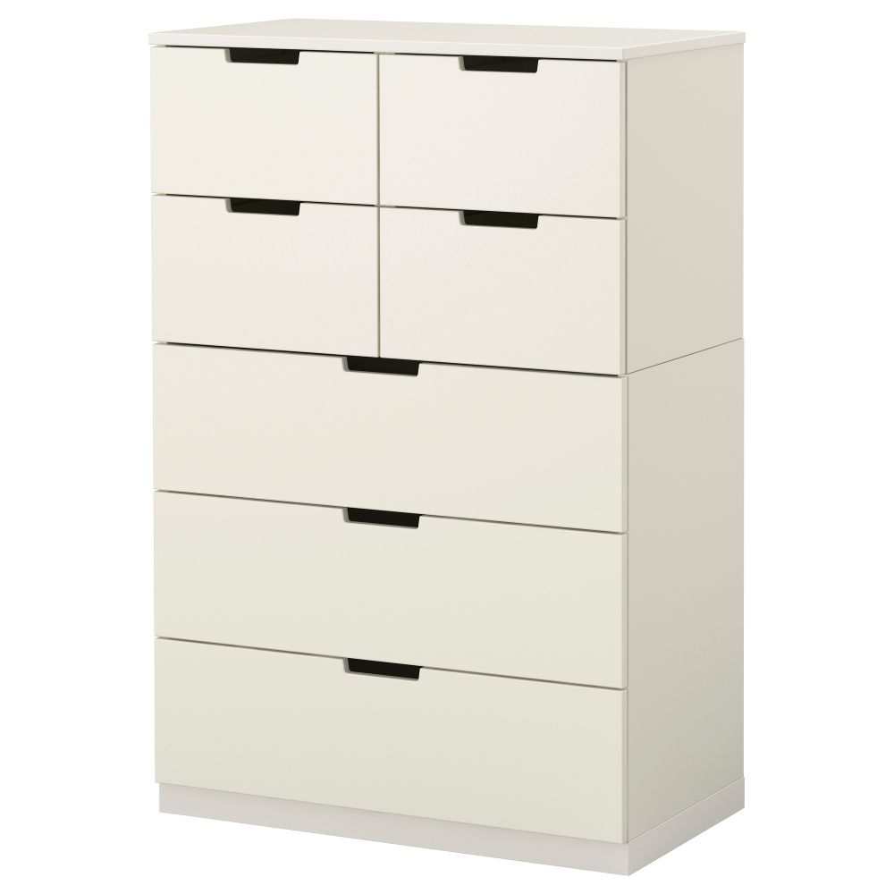 Комод с 7 ящиками НОРДЛИ, белый (80x120 см) - фото 1